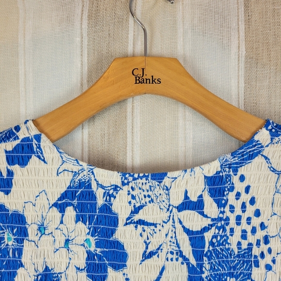 Polagram Floral Midi Dress Blue‎ White Size 2XL Modest - Picture 9 of 12